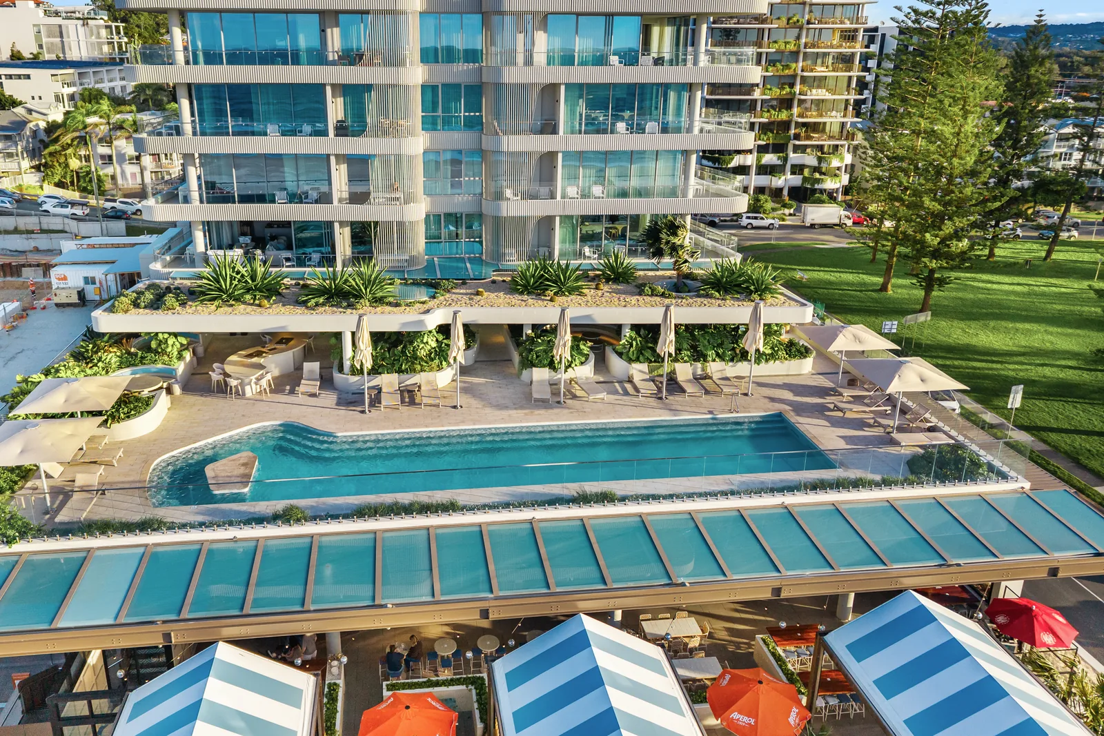 Resort-style pool and sun deck